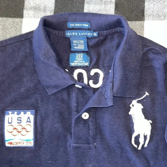 Ralph Lauren Official USA Olympics Vancouver 2010 Polo Shirt in Blue XL - Picture 2 of 4